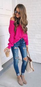 outfits fucsia con jeans2