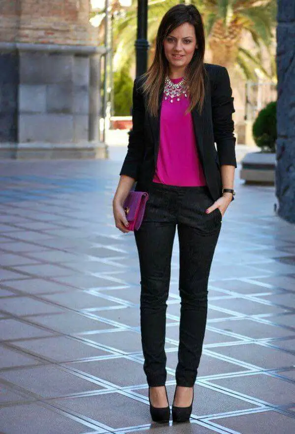 outfits fucsia y negro