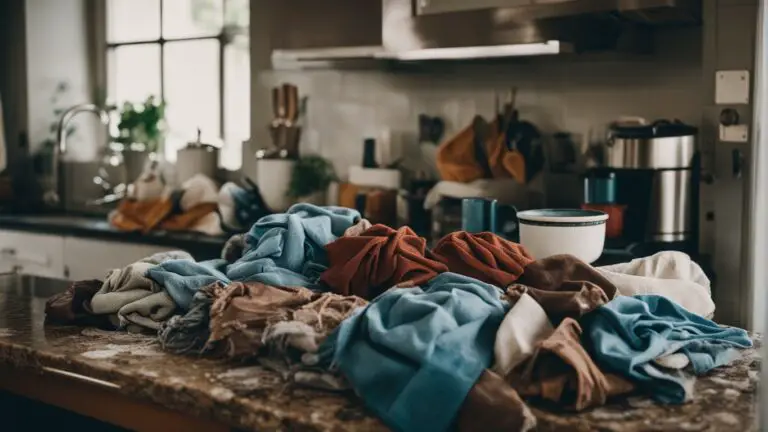 paños de cocinas sucios en la cocina