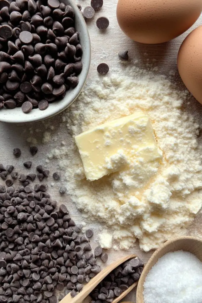 ingredientes cookies con chips de chocolate