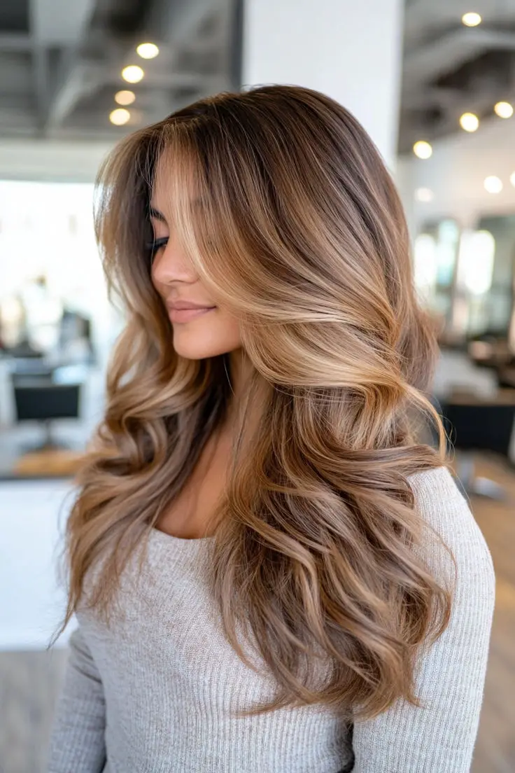 15 ejemplos impresionantes de mechas balayage color caramelo para 2024