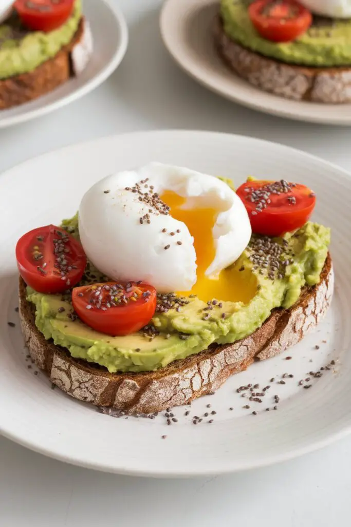 Tostadas de aguacate con huevo poche