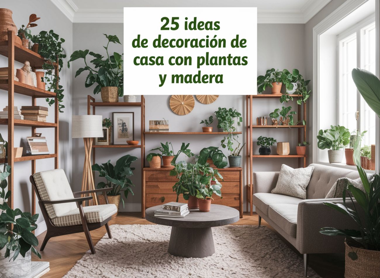 Decoración De Casa Con Plantas y madera