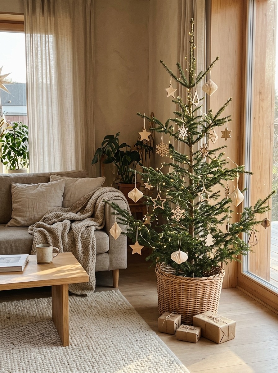 Árbol de Navidad 2026: minimalista nórdico con madera clara