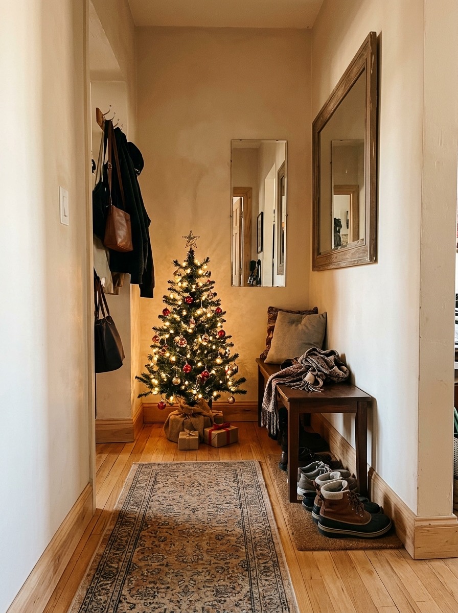 Árbol de Navidad pequeño para espacios reducidos: árbol pequeño en el recibidor