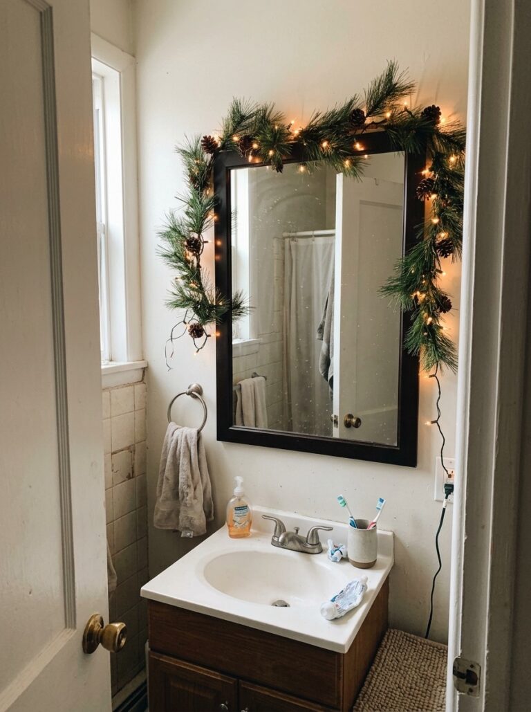 12 ideas para decorar baños pequeños en Navidad con poco presupuesto