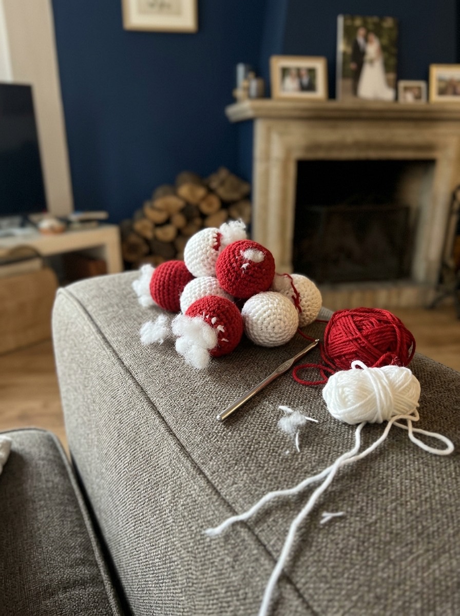 Bola de Navidad casera: bolas de ganchillo