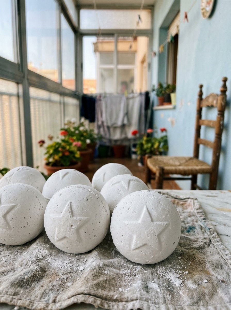 Bola de Navidad casera: bolas de escayola con relieve