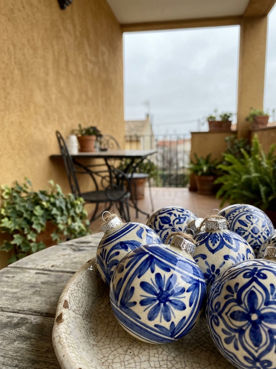 Bola de Navidad casera: bolas pintadas con azulejos