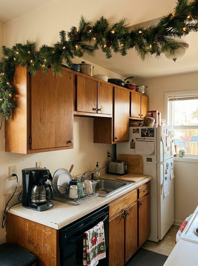 15 ideas para decorar cocinas pequeñas en Navidad con encanto y sin recargar