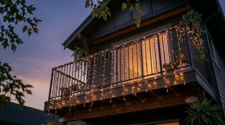 Decoración navideña para balcones y terrazas: 12 ideas con luces y plantas