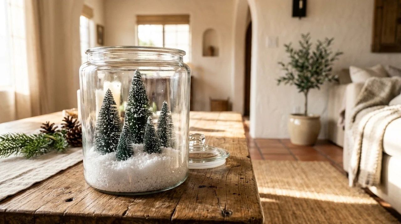 Ideas 4 a 6: paisajes de nieve en el frasco - 15 ideas con frascos de vidrio para decorar en Navidad (DIY barato)