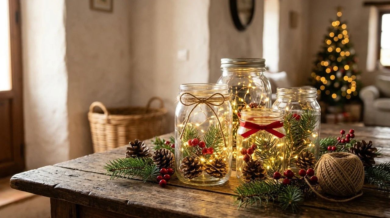 15 ideas con frascos de vidrio para decorar en Navidad (DIY barato)