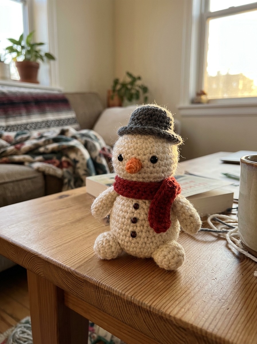 Ganchillo navideño: muñeco de nieve amigurumi