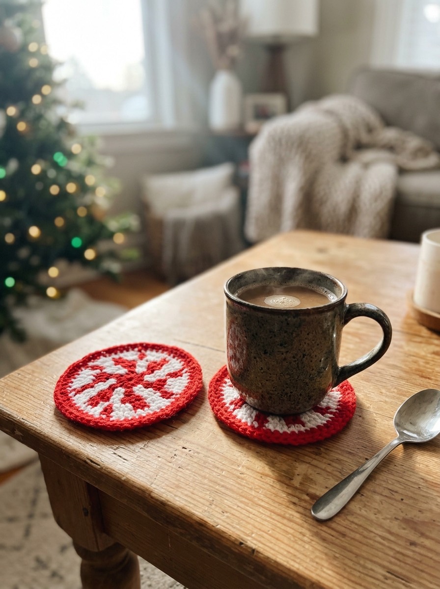 Ganchillo navideño: posavasos navideños