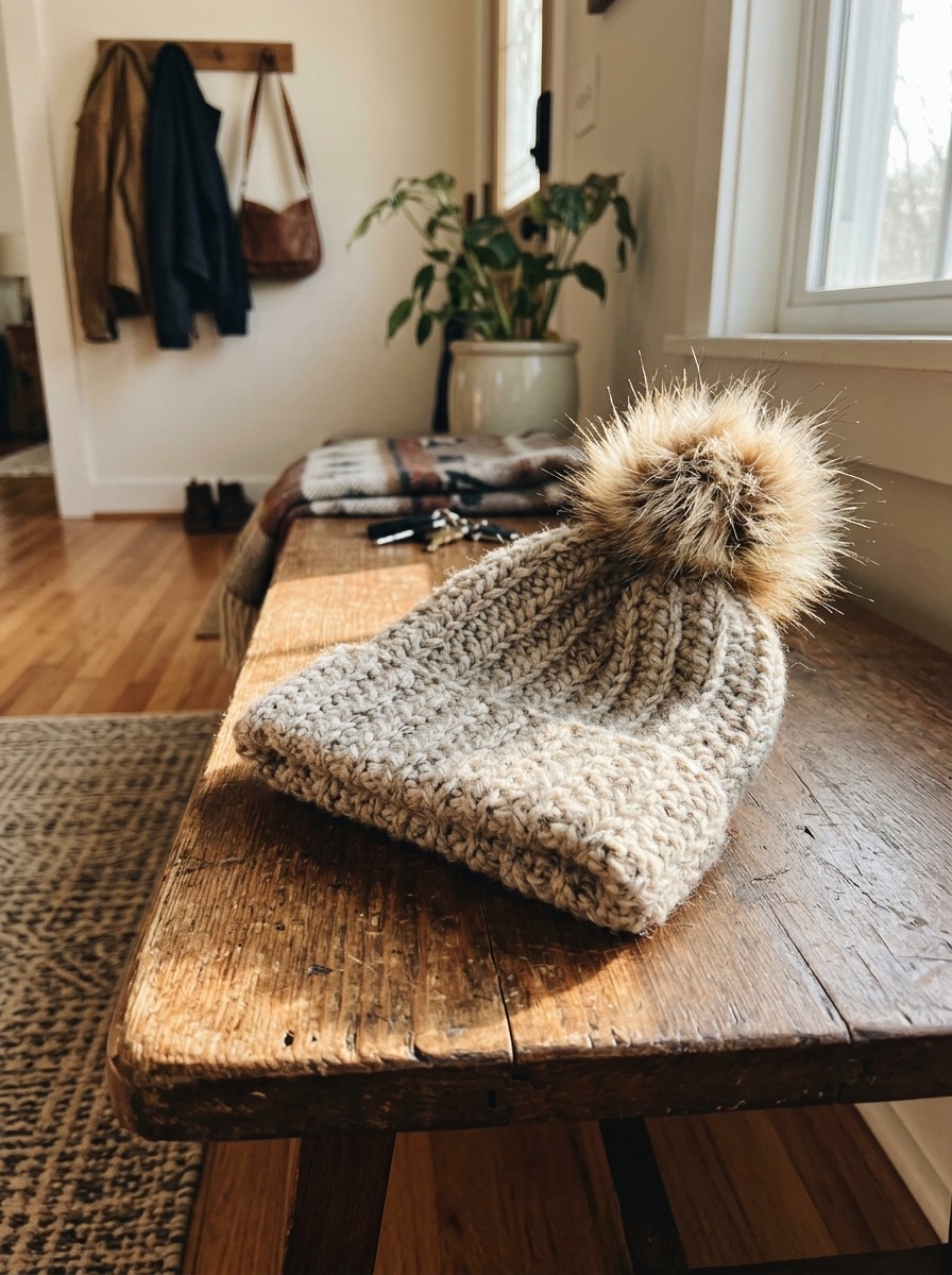 Ganchillo navideño: gorro de ganchillo con borla