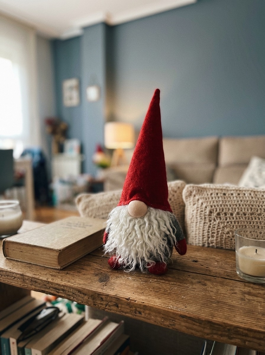 Gnomo navideño DIY: gnomo clásico de tela con gorro rojo