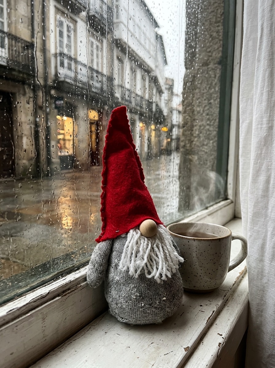 Gnomo navideño DIY: gnomo de calcetín relleno de arroz