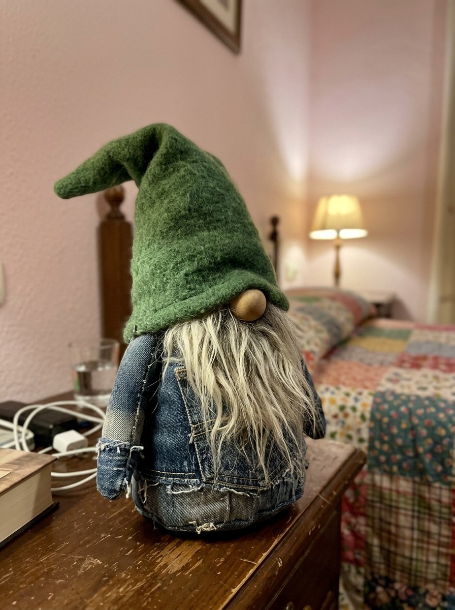 Gnomo navideño DIY: gnomo de tela vaquera reciclada
