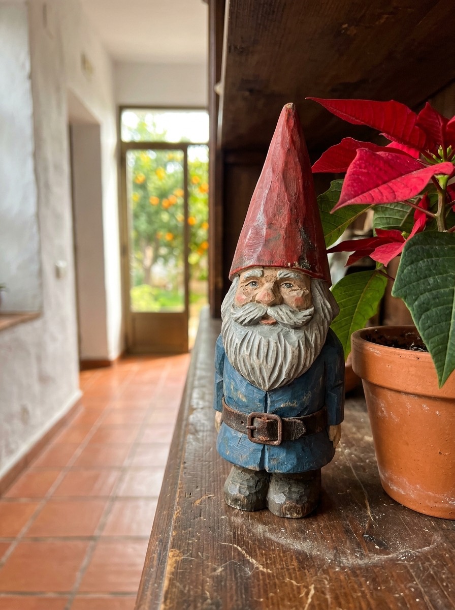 Gnomo navideño DIY: gnomo de madera pintado a mano
