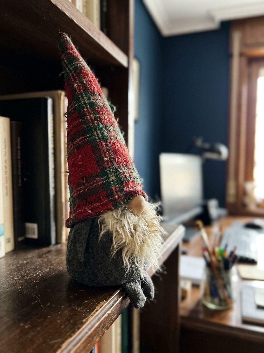 Gnomo navideño DIY: gnomo hecho con un jersey viejo