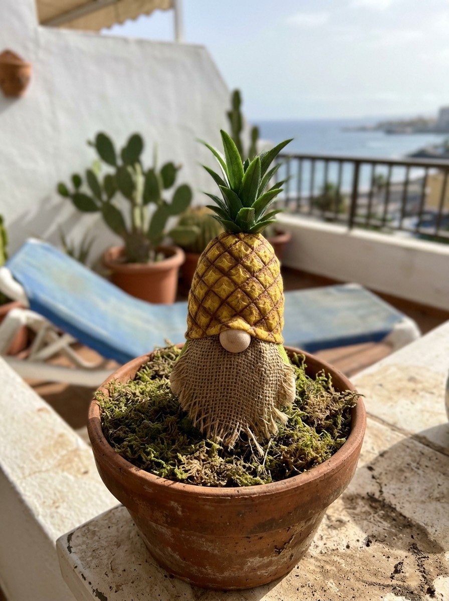 Gnomo navideño DIY: gnomo con gorro de piña