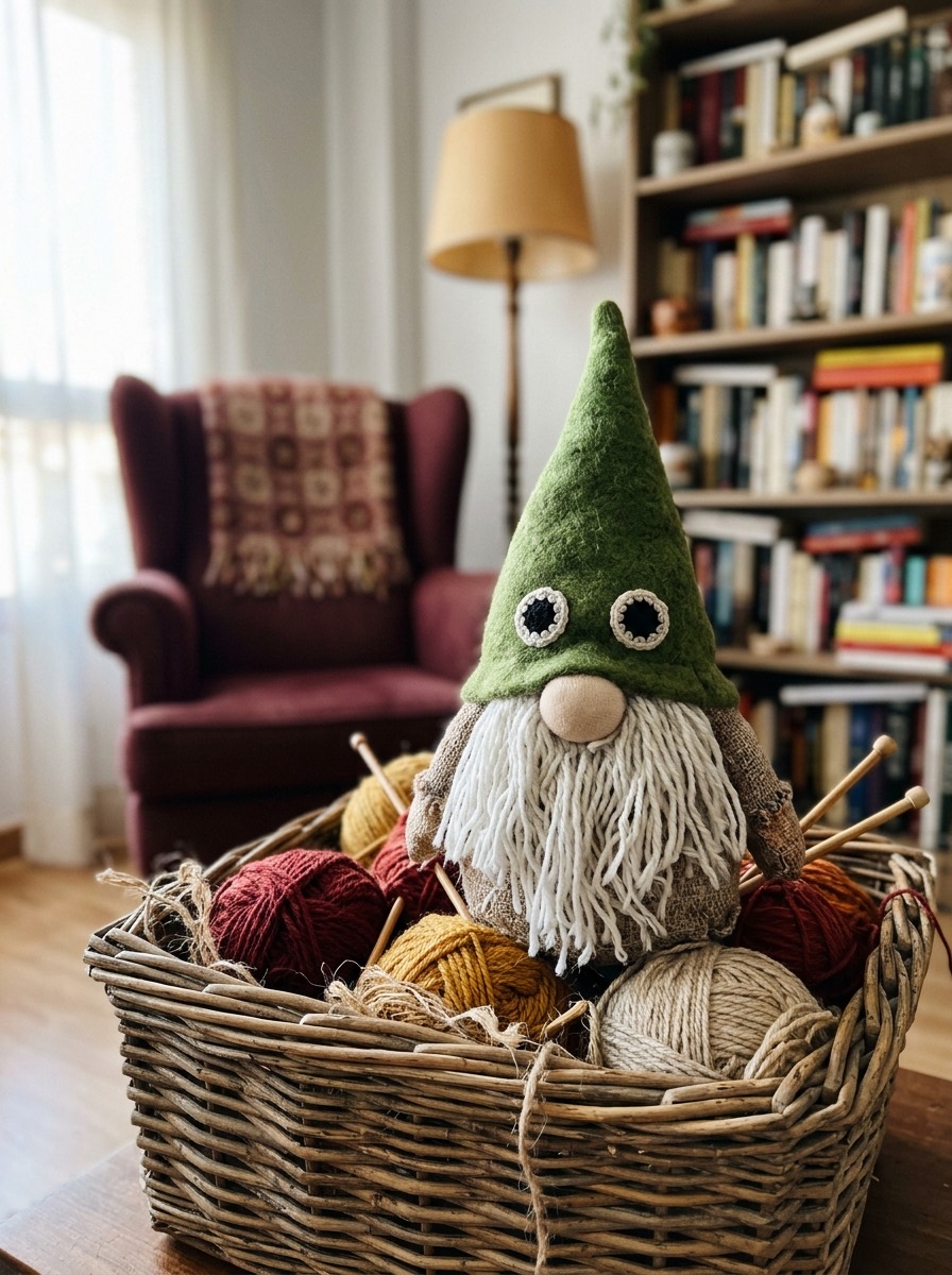 Gnomo navideño DIY: gnomo lector para el rincón de lectura