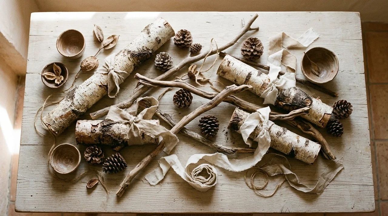 Ramas y troncos como decoración - Navidad nórdica: 15 ideas con madera clara y tonos naturales