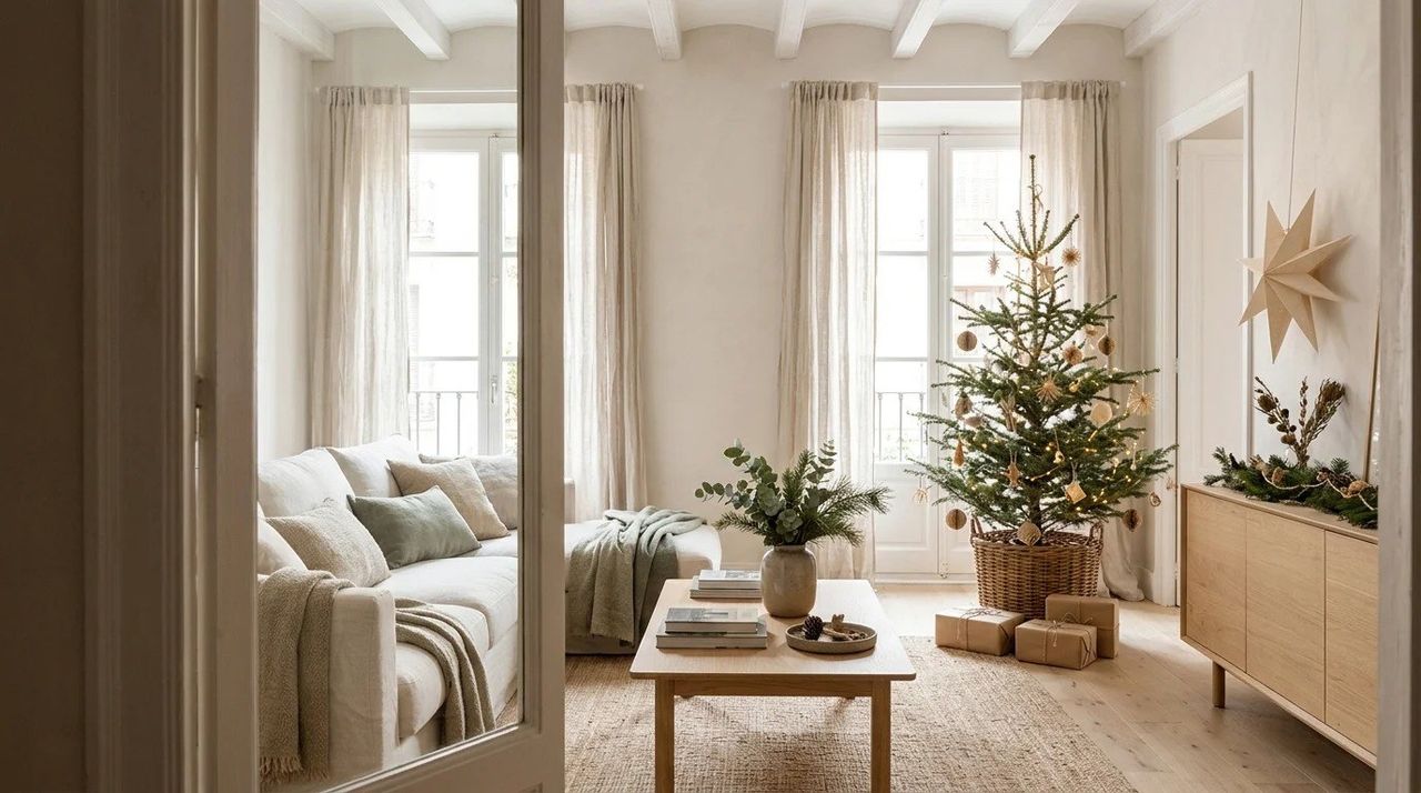 Navidad nórdica: 15 ideas con madera clara y tonos naturales