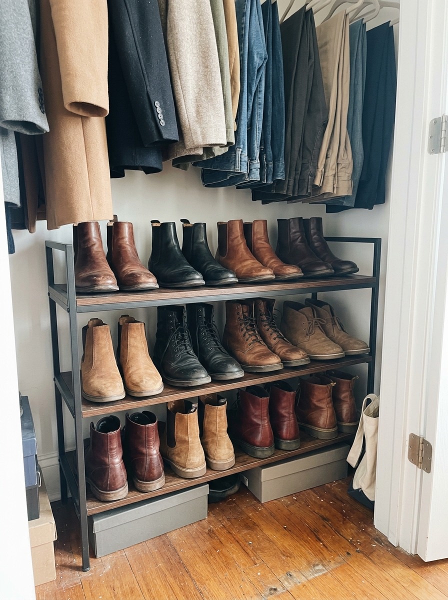 Idea para organizar el armario en invierno: zapatero para botas y botines