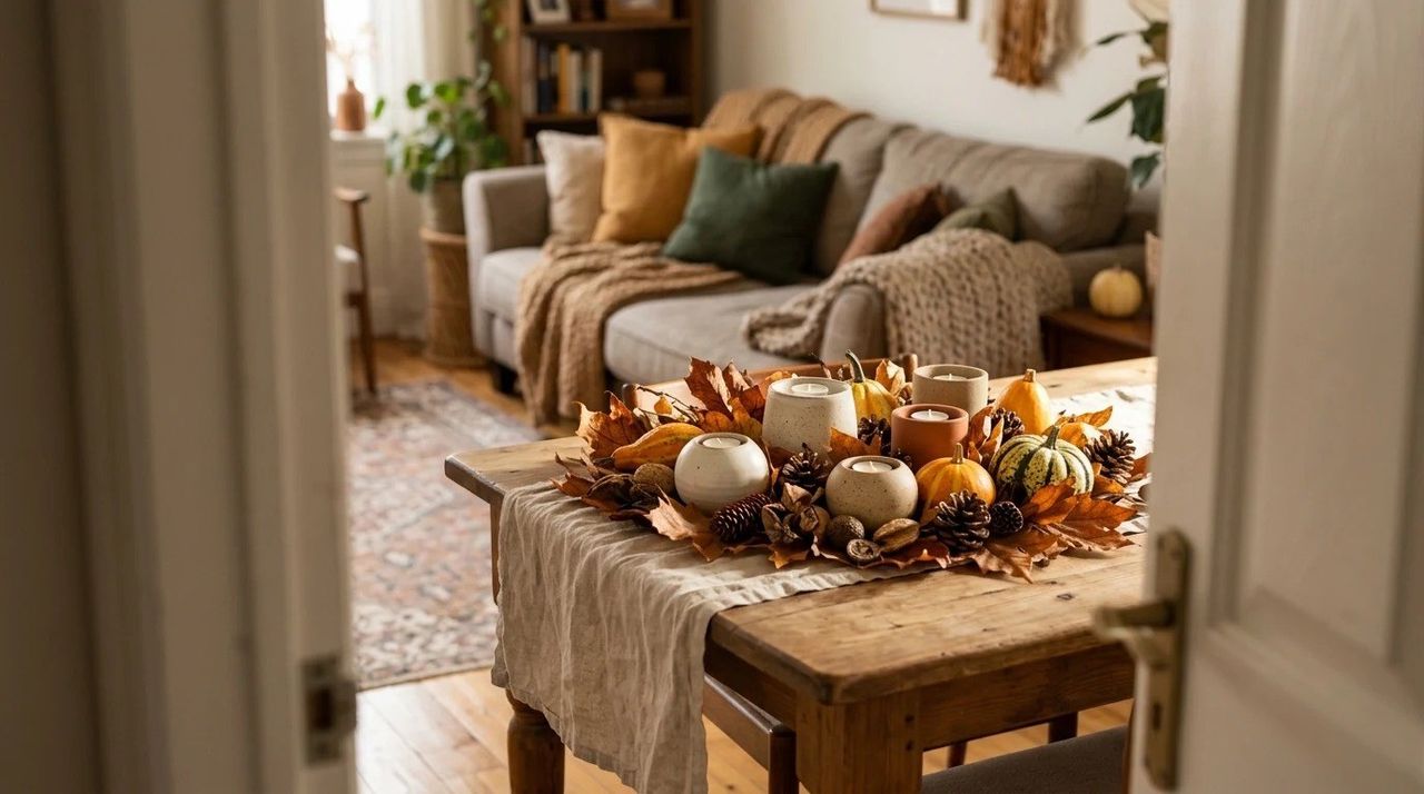 Combinar con el centro de mesa de temporada - 10 formas de decorar con portavelas de cerámica en otoño e invierno