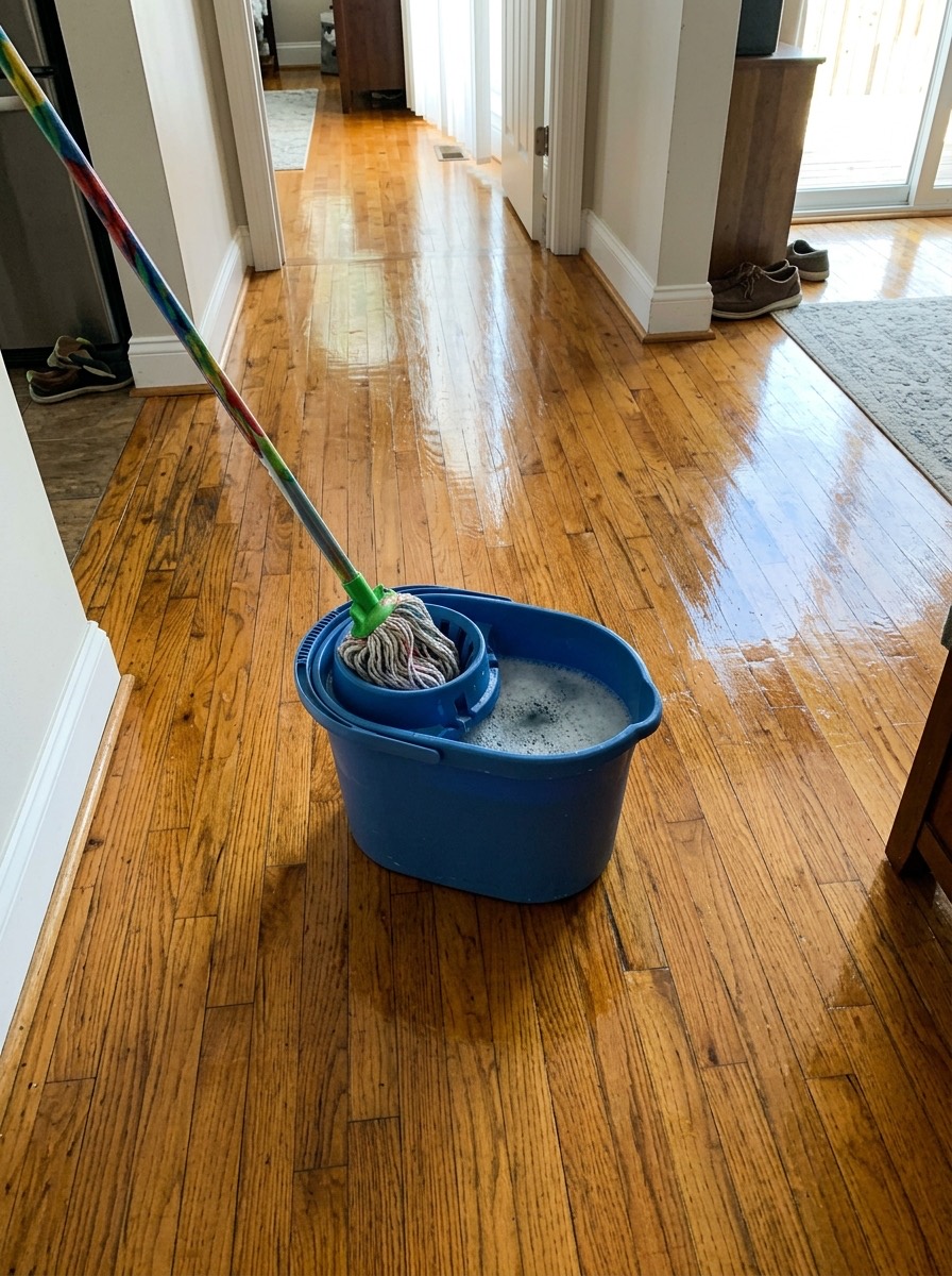 Truco de limpieza para la casa antes de Navidad: suelo de madera sin daños
